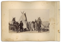 Two Original Photographs From 1890-91 of the Pine Ridge Agency, Near the Site of the Wounded Knee Massacre -- One Photograph Depicts the 7th Cavalry Encapment Just Days Before the Massacre